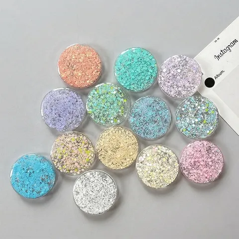 Supporto Per Telefono Rotondo Con Glitter E Paillettes Supporto Per Dita Retrattile Adesivo Stile Coreano Per Donne
