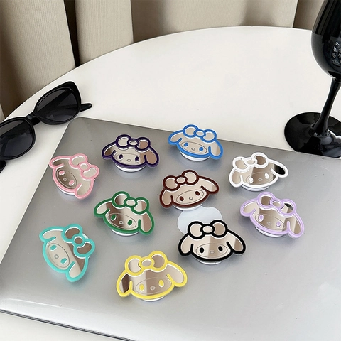 Supporto Per Cellulare Cartone Animato Coniglio Superficie Specchio Cornice Colorata Supporto Adesivo Pieghevole