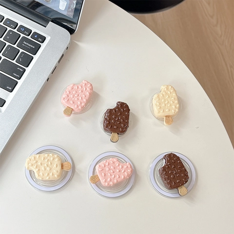 3D Simulazione Ghiacciolo Telefono Supporto Per Impugnatura Espandibile Pieghevole Magnetico Supporto Plastica Resina Carino Dessert