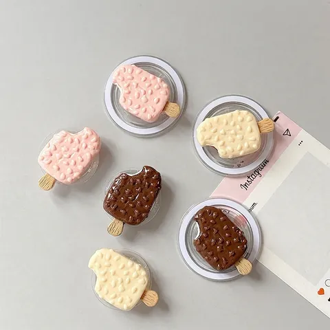 3D Simulazione Ghiacciolo Telefono Supporto Per Impugnatura Espandibile Pieghevole Magnetico Supporto Plastica Resina Carino Dessert