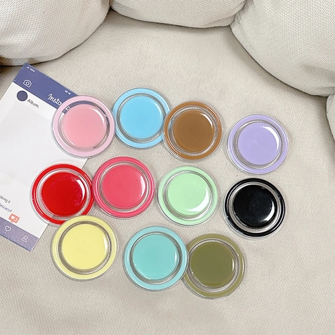 Support De Poignée De Téléphone Magnétique Rond Universel Acrylique Couleur Bonbon Support De Doigt Extensible Portable