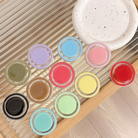 Support De Poignée De Téléphone Magnétique Rond Universel Acrylique Couleur Bonbon Support De Doigt Extensible Portable
