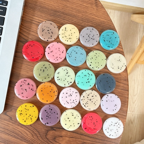 Runder Ausziehbarer Handyhalter Terrazzo Muster Kunststoff Klebehalterung Für Schreibtisch Tragbar Minimalistisch