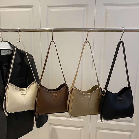 Sac À Épaule En Cuir PU Pour Femmes Sac Sous L'Aisselle Rétro Minimaliste Hobo Avec Bandoulière Réglable Pour Quotidien