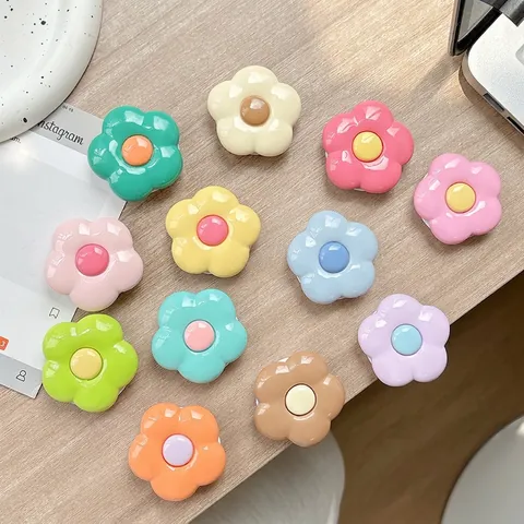 Supporto Per Telefono A Fiore Carino Resina Macaron Forma Floreale Supporto Airbag Espandibile Supporto Da Scrivania Per Smartphone