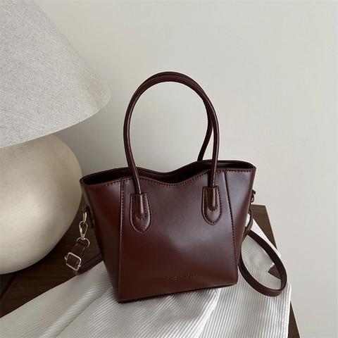 Women PU Leather Handbag Fashion Embossed Solid Color Bucket Tote Crossbody Bag With Adjustable Strap Commuting