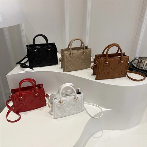 Sac À Épaule Femme Gaufré Floral Main En Cuir PU Poignée Bandoulière Réglable Sacoche Tendance Élégant Sac À Main