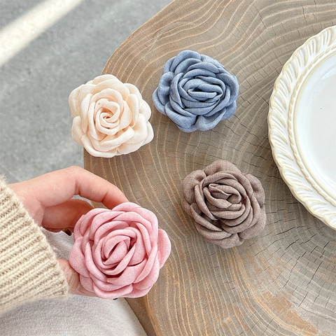 3D Stoff Rose Blume Handy Griff Ständer Erweiterbar Teleskop Klapphalterung Klebend Desktop Zubehör Für Frauen Koreanischen Stil Kamelie Ornament