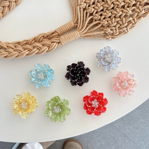 3D Blumen Handy Griff Erweiterbarer Airbag Ständer Für Mobiltelefon Koreanischer Stil Eleganter Kamelie Desktop Halter Goldrand Kristall