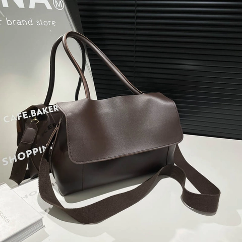 Minimalistische PU Leder Damen Umhängetasche Große Kapazität Flip Top Tote Handtasche Büro Pendler Achseltasche