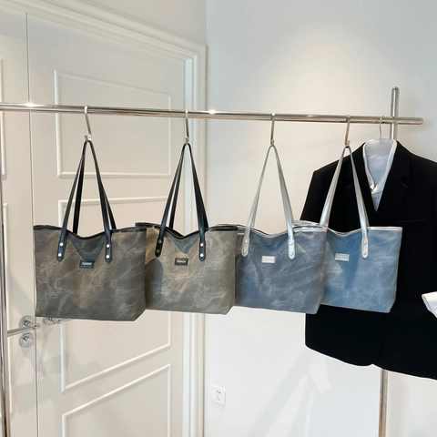 Damen Große Kapazität Tote Bag PU Leder Marmor Textur Schulter Handtasche Mode Label Für Arbeit Pendeln Casual