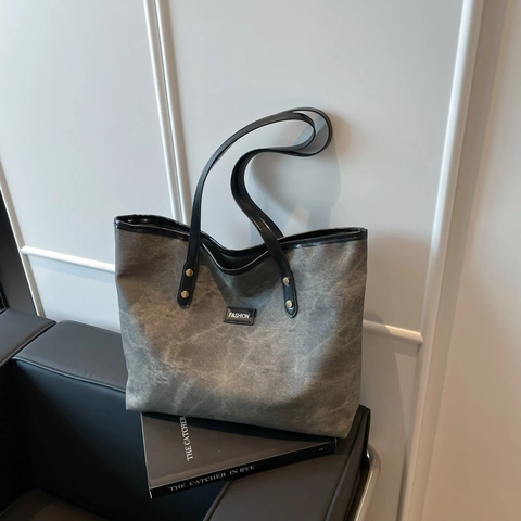 Damen Große Kapazität Tote Bag PU Leder Marmor Textur Schulter Handtasche Mode Label Für Arbeit Pendeln Casual