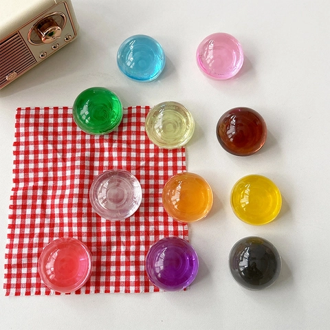 Transparent Crystal Ball Phone Grip Socket Expandable Adhesive Mobile Stand For Smartphone Korean Ins Style Colorful