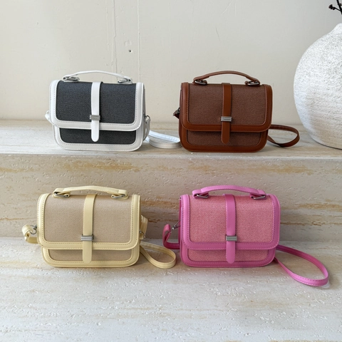 Damen Retro Patchwork Umhängetasche PU Leder Webstruktur Kleine Quadratische Tasche Mode Pendeln Handtasche Schultertasche