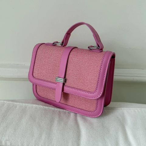 Bolso Bandolera Retro Para Mujer PU Cuero Lona Patchwork Moda Simple Bolso De Mano Con Solapa Y Asa