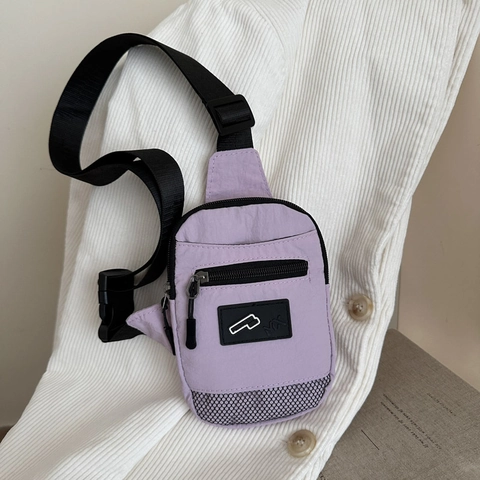 Bolso Bandolera de Nailon de Tendencia Mini Bolso de Hombro Cuadrado para Mujer Moda Casual Contraste Malla Pequeño Bolso de Mensajero Bolso Diario