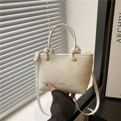 Sac À Épaule Pour Femmes Motif Serpent Cuir PU Sac À Main Bandoulière Double Poignée Inscription Mode Décontracté