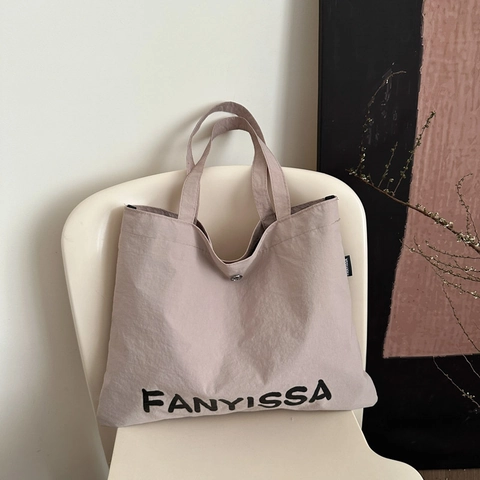 Grand Sac Fourre-Tout Femme Toile Imprimé Lettres Texture Froissée Décontracté Trajet Quotidien École Sac À Épaule