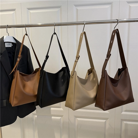 Bolso Tote De Hombro Gran Capacidad Cuero PU Bolso De Mano Commute Con Bolsa Interior Correa Ajustable
