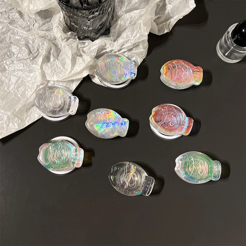 Fischform Handy Halterung Griff Irisierend Laser Transparent Harz Taiyaki Magnetische Airbag Halterung Für Mobiltelefon