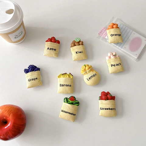 Supporto Per Impugnatura Per Cellulare Con Borsa Di Frutta 3D Carino Espandibile In Plastica Resina Adesivo
