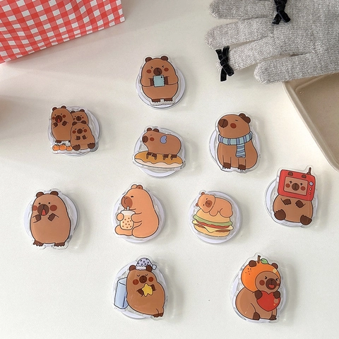 Supporto Per Telefono Magnetico Capybara Acrilico Carino Cartone Animato Pieghevole Estensibile Accessorio Da Scrivania Per Donne