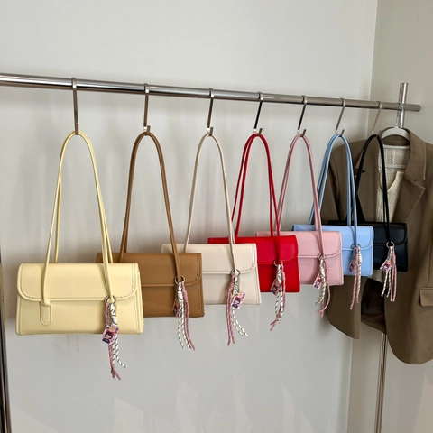 Borsa A Spalla Sottobraccio In Pelle PU Da Donna Minimalista Grande Capacità Con Patta Borsa Casual Da Pendolare Street Style