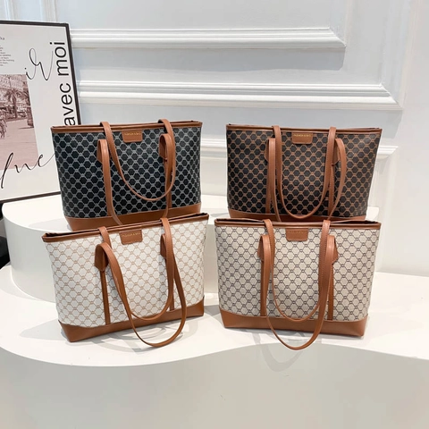 Damen Retro Geometrisches Muster Tote Bag Große Kapazität PU Leder Umhängetasche Für Tägliche Mode Pendeln Handtasche