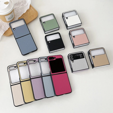 Funda Para Smartphone Plegable Textura Lychee Cuero PU Cubierta Protectora Antigolpes Elegante Ligera Pantalla Plegable