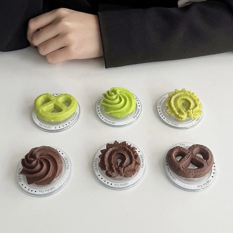 Simulation Keks Magnetische Telefon Griptok Einziehbare Kunststoff Schokolade Biskuit Brezel Form Schreibtisch Ständer Halter Neuheit