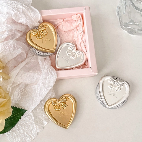 Heart Shape Bowknot Magnetic Phone Holder Electroplated Retractable Grip Stand Desktop Fashion Cute Metal Decor