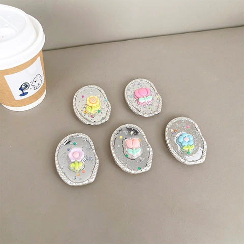 Supporto Per Telefono 3D Fiore Griptok Estensibile Lega Glitter Pieghevole Supporto Scrivania Per Donne Accessorio Elegante