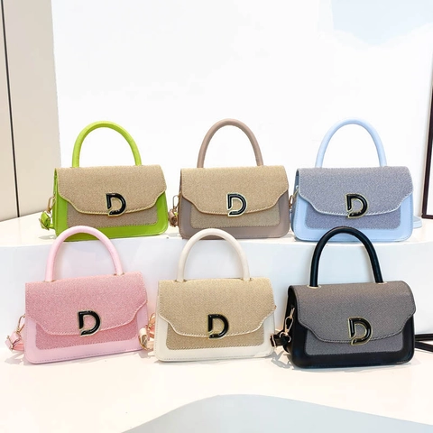 Patchwork Schoudertas Dames PU Leer Geweven Textuur Handtas Met Metalen Letter Gesp Trendy Vintage Elegant