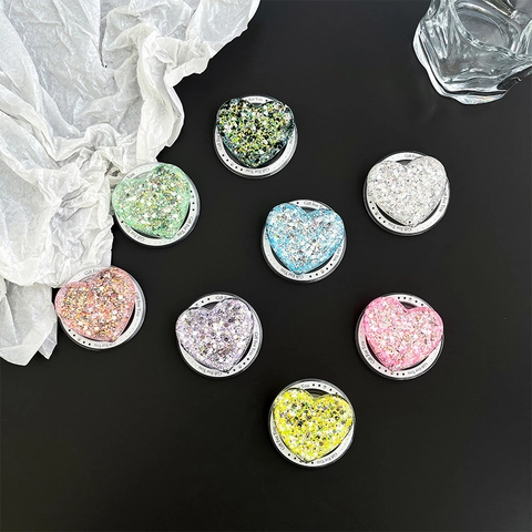 Supporto Telefono Cuore Magnetico Glitter Paillettes Universale Telescopico Pieghevole Per Donne Ragazze
