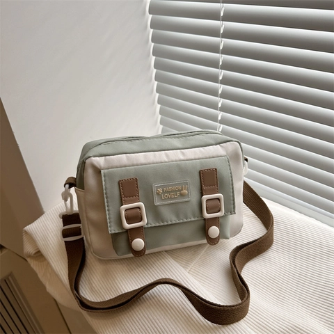 Japanischer Stil Süße Canvas Umhängetasche Kleine Quadratische Kuriertasche Wasserdichte Nylon Schultertasche Für Damen Mädchen
