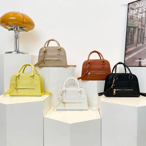 Boston Tasche Für Damen Lychee Narbe PU Leder Umhängetasche Mit Goldener Hardware Verstellbarer Riemen Mode