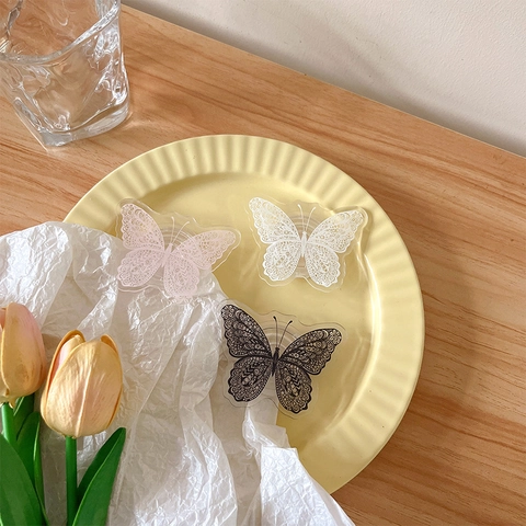 Schmetterling Handyhalterung Transparent Acryl Spitze Muster Ausziehbar Griptok Rückseitiger Kleber Stand Für Damen
