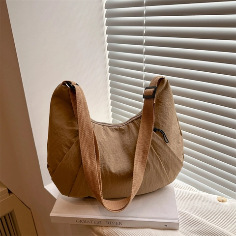 Damen Große Kapazität Nylon Hobo Tasche Lässig Plissierte Schultertasche Leicht Vielseitig Tote Pendler Student Umhängetasche