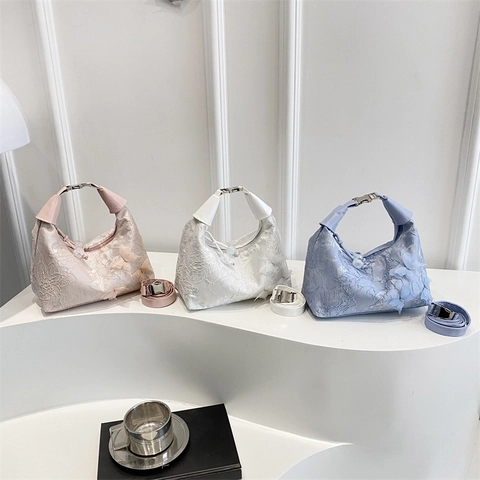 Romantische Kant Bloemen Vlinder Schoudertas Voor Dames Mode Trendy Elegant Hobo Onderarmtas Dagelijks Reizen Tas