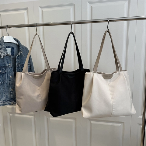 Stylische Tragetasche Mit Großer Kapazität Für Damen Lässig Segeltuch Kunstleder Minimalistische Umhängetasche Für Den Alltag Schwarz Khaki