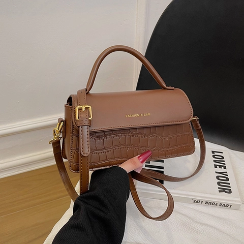 Borsa A Mano Tracolla Con Motivo Coccodrillo Da Donna Pelle PU Piccola Borsa Quadrata Tracolla Regolabile Vintage