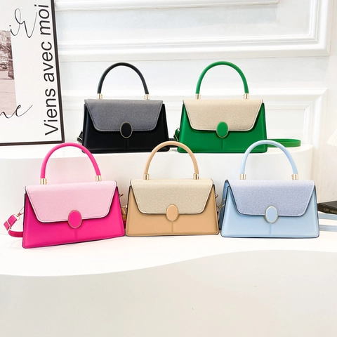 Piccola Borsa Quadrata Da Donna Pelle PU Patta Trama Intrecciata Colore A Contrasto Elegante Borsa A Mano Tracolla
