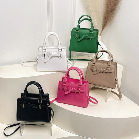 Bolso De Hombro Para Mujer Cuero PU Hebilla De Cinturón Con Lazo Bolso Chic Bandolera Para Diario Informal Oficina Verano Nuevo