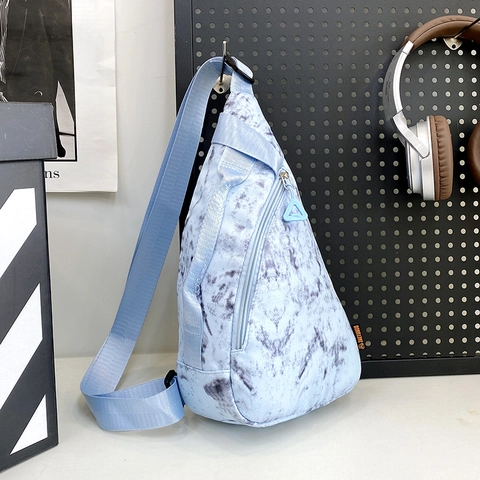 Damen Sling Bag Wasserdichtes Nylon Dreieck Marmor Tie Dye Muster Verstellbarer Gurt Mode Lässig Schulter Crossbody Reise