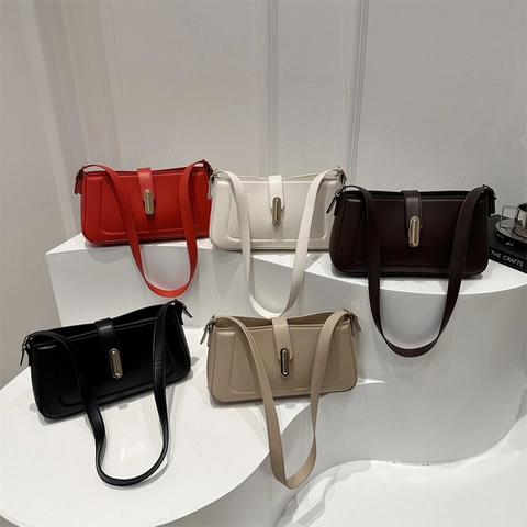 Minimalist Solid Color Small Square Bag For Women PU Crossbody Shoulder Bag Trendy Versatile Commute Fashion Underarm Bag