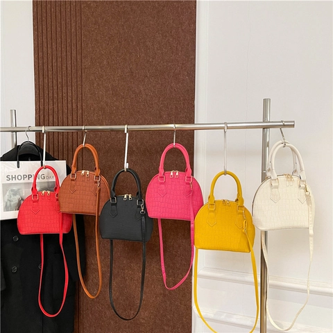 Crocodile Pattern Shell Handbag For Women PU Leather Elegant Minimalist Crossbody Shoulder Bag Fashion Top Handle Daily