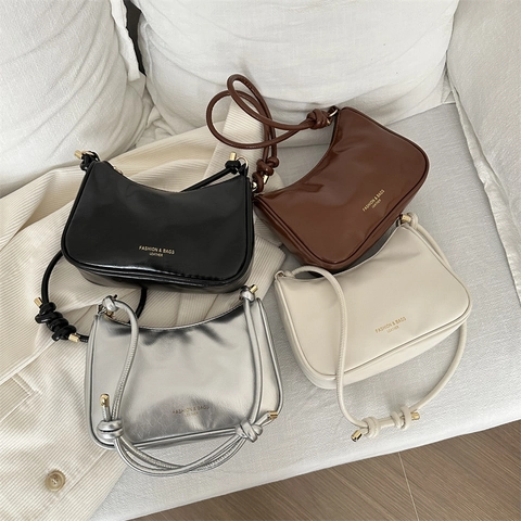 Borsa A Spalla Sottobraccio Da Donna In Pelle PU Borsa Hobo Minimalista Con Tracolla Annodata Borsa Di Grande Capacità