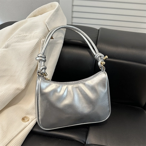 Borsa A Spalla Sottobraccio Da Donna In Pelle PU Borsa Hobo Minimalista Con Tracolla Annodata Borsa Di Grande Capacità