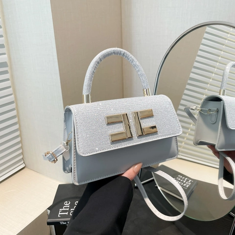 Borsa A Tracolla Da Donna Pelle PU Intarsio Paillettes Piccola Borsa Quadrata Alla Moda Tracolla Regolabile Quotidiana
