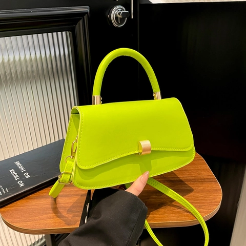 Minimalist Small Square Bag For Women PU Leather Top Handle Flap Shoulder Crossbody Bag Niche Design Chic Trendy